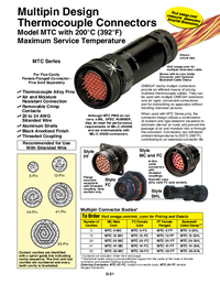 Thumbnail of document Data Sheet - MTC-12 Multi-Pin Thermocouple Connector Bodies